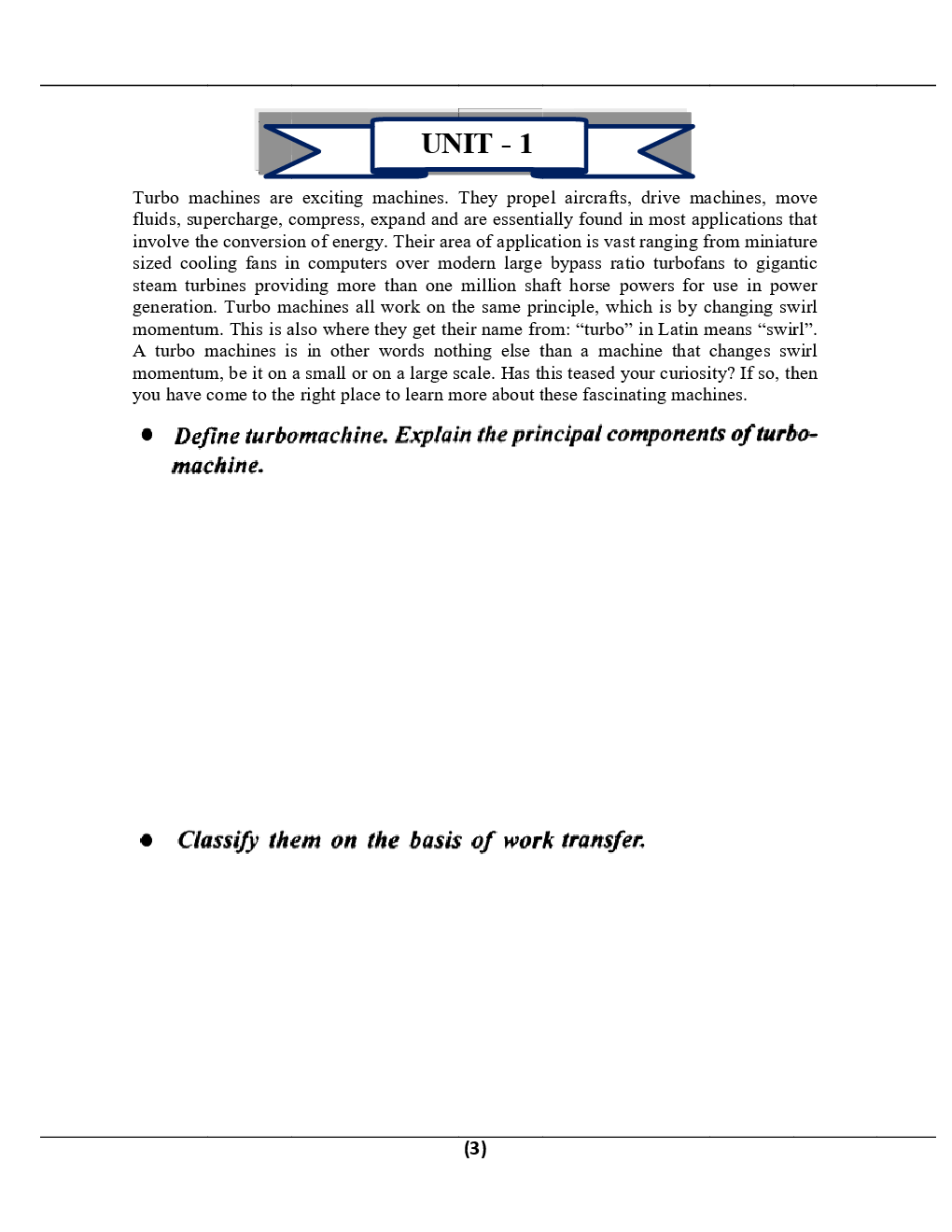 VTU BE Mechanical Engineering 5th Sem Turbo Machinery - Page 3