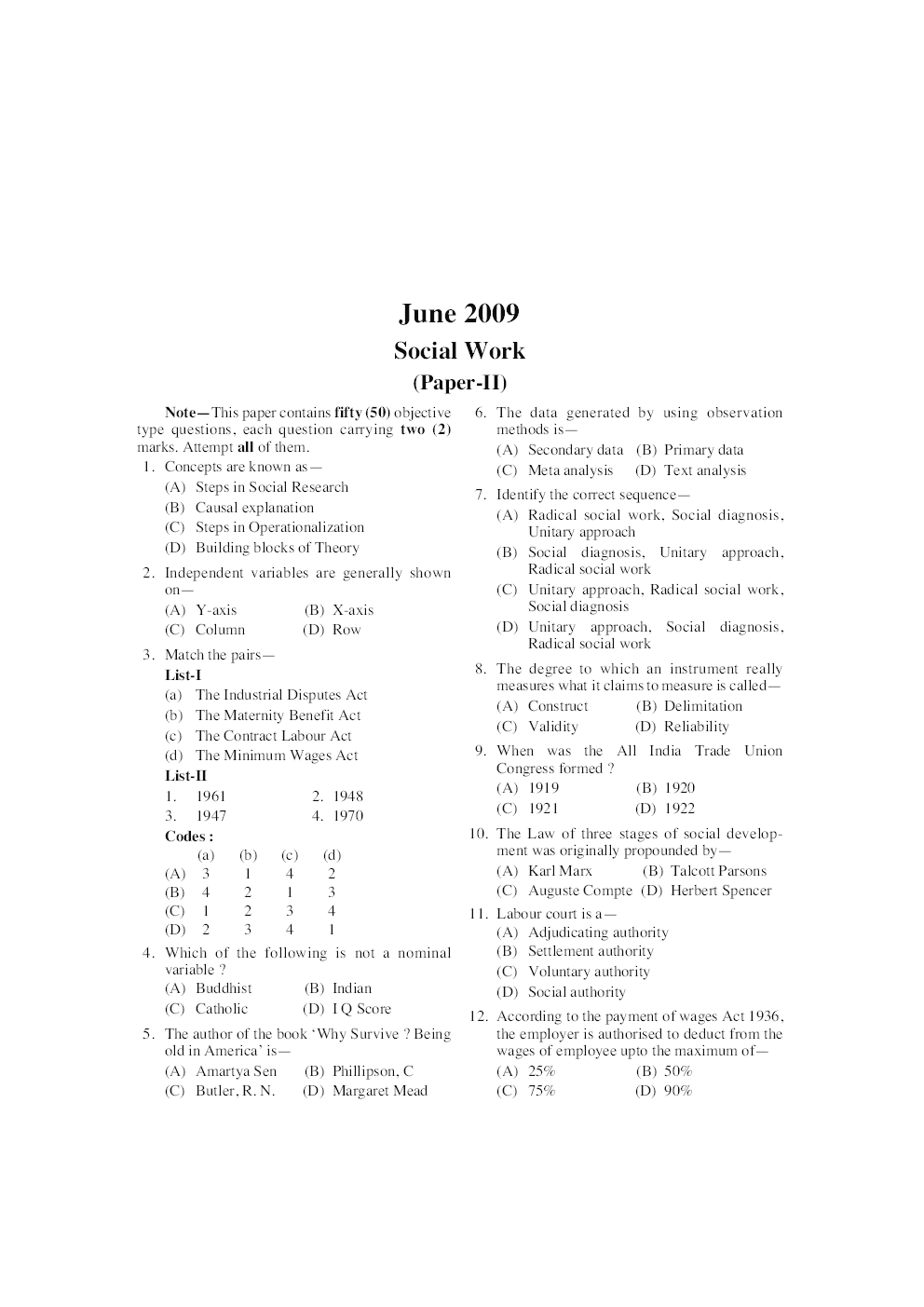 UGC NET/JRF Exam Solved Papers Social Work - Page 5