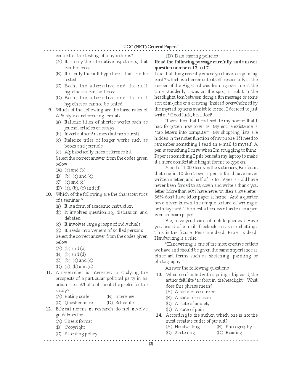 UGC NET/SET Compulsory Paper-1 Previous Papers English Medium - Page 3