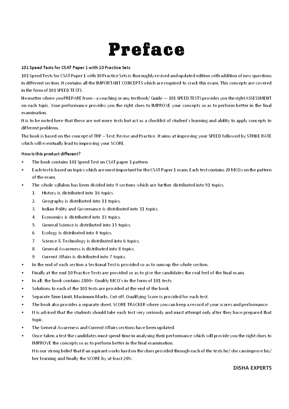 CSAT General Studies Paper 1 (IAS Prelims) 101 Speed Tests Practice Workbook  with 10 Practice Sets - 2nd Edition  - Page 4