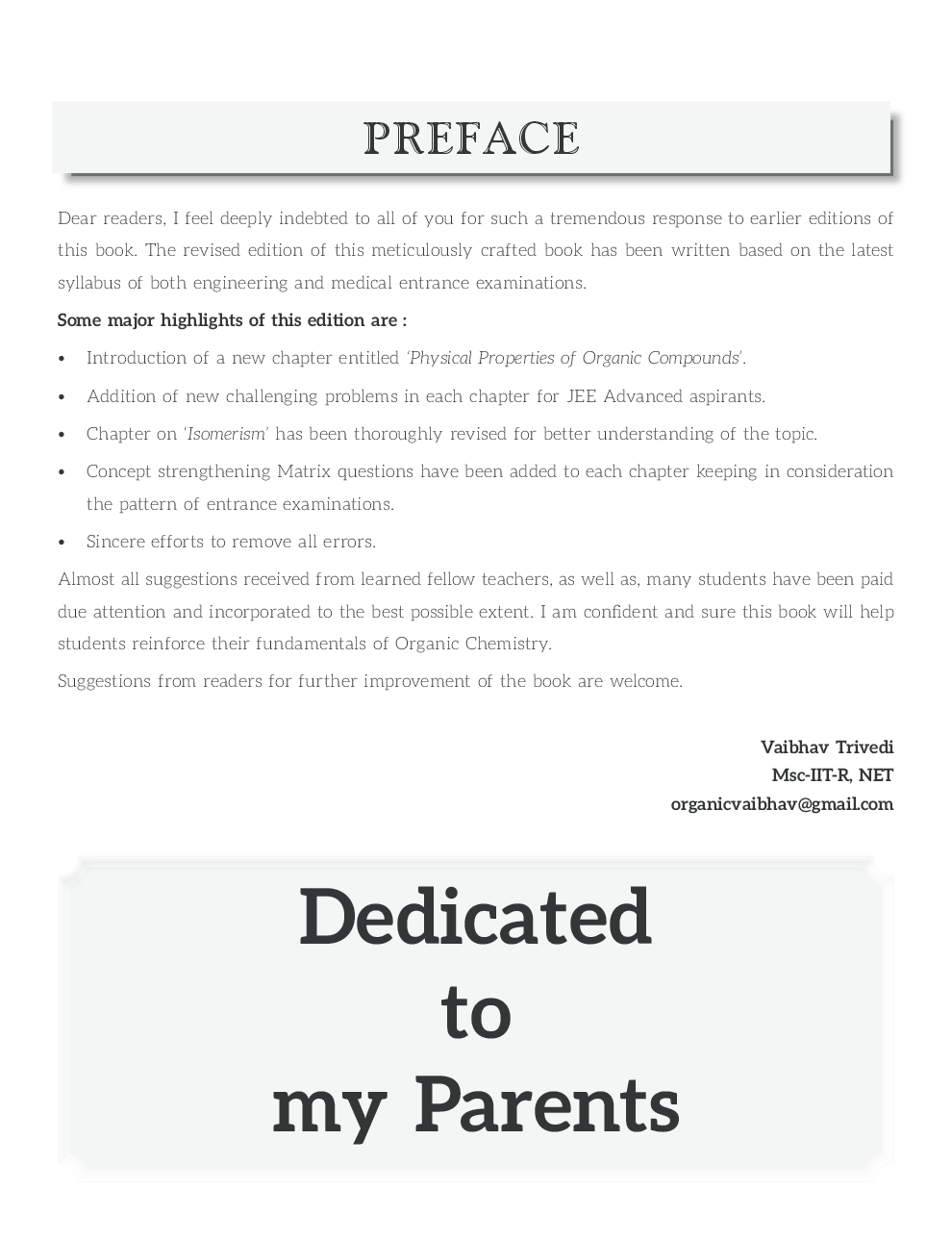 Problems in Organic Chemistry  for JEE Main & Advanced 3rd edition - Page 3