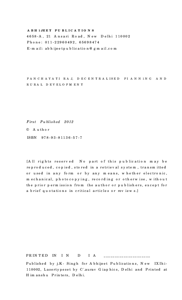 Panchayati Raj, Decentralization and Rural Development - Page 4