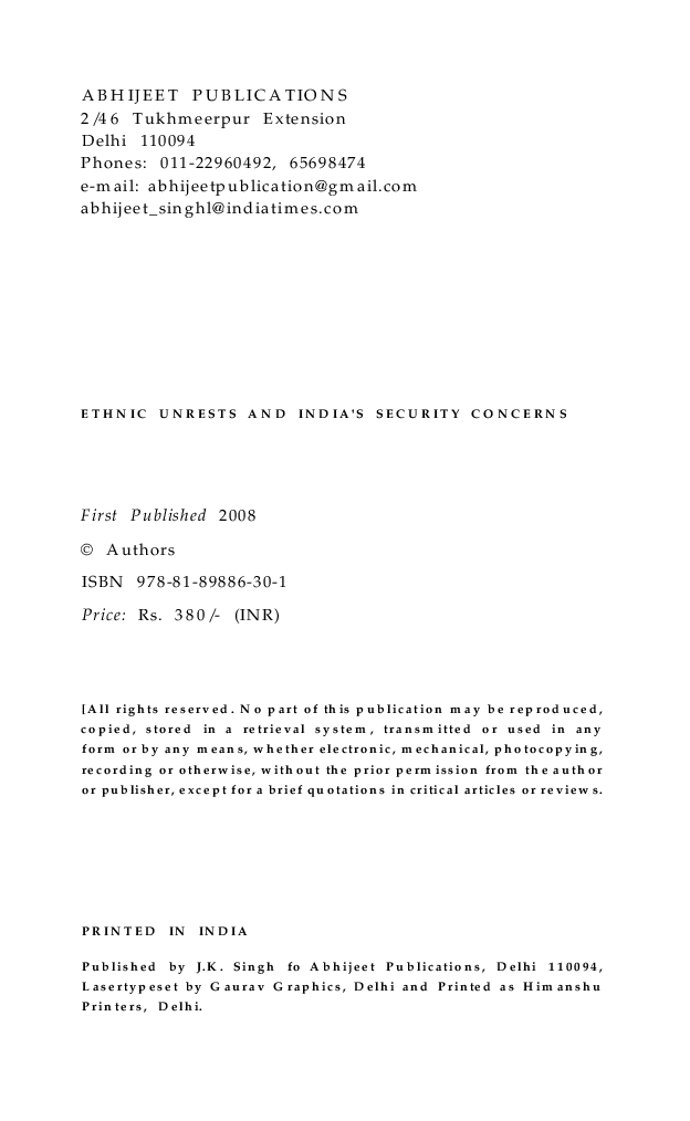 Ethnic Unrests and India's Security Concerns - Page 3