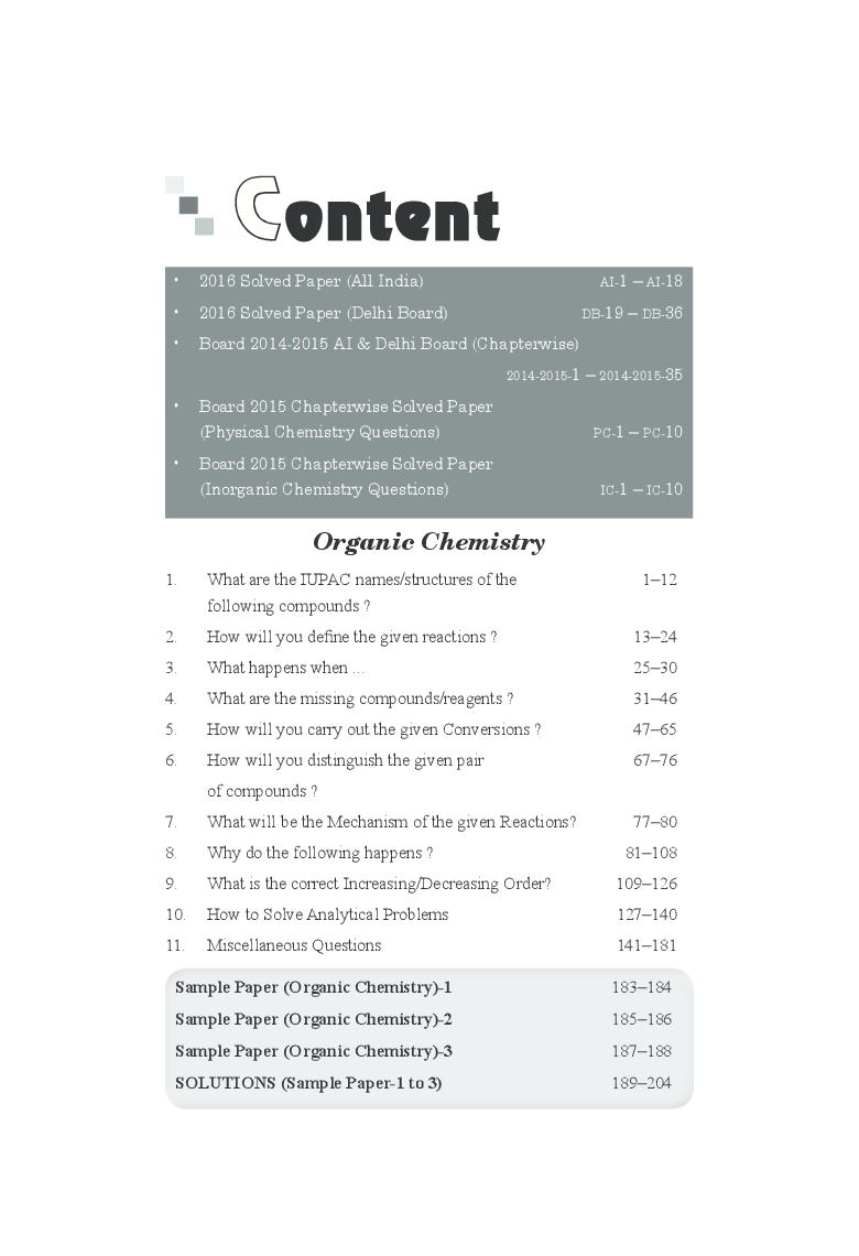 Class 12 Chemistry Solved Papers (2008-16) cum Revision Handbook with 3 Sample Papers - Page 4