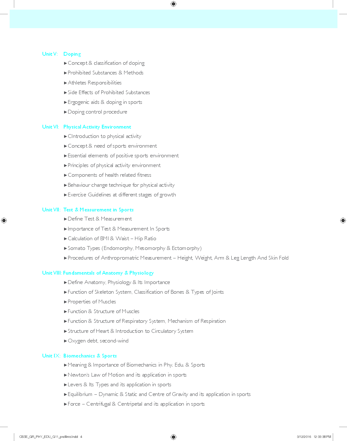 MBD CBSE Super Refresher Physical Education For Class 11 - Page 5
