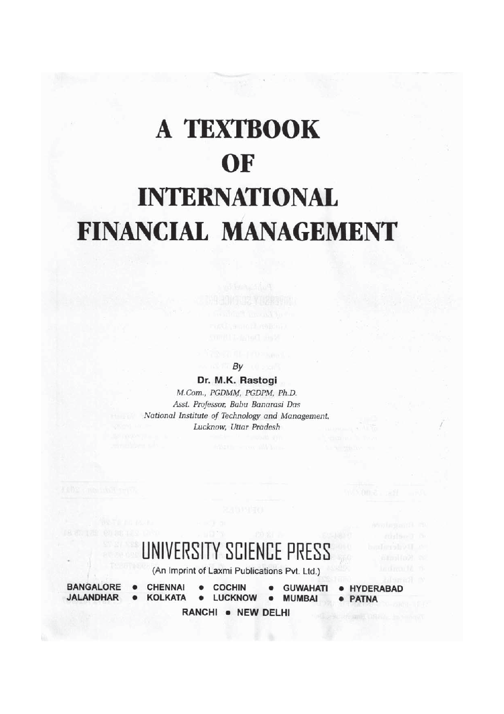A Textbook Of International Financial Management - Page 5
