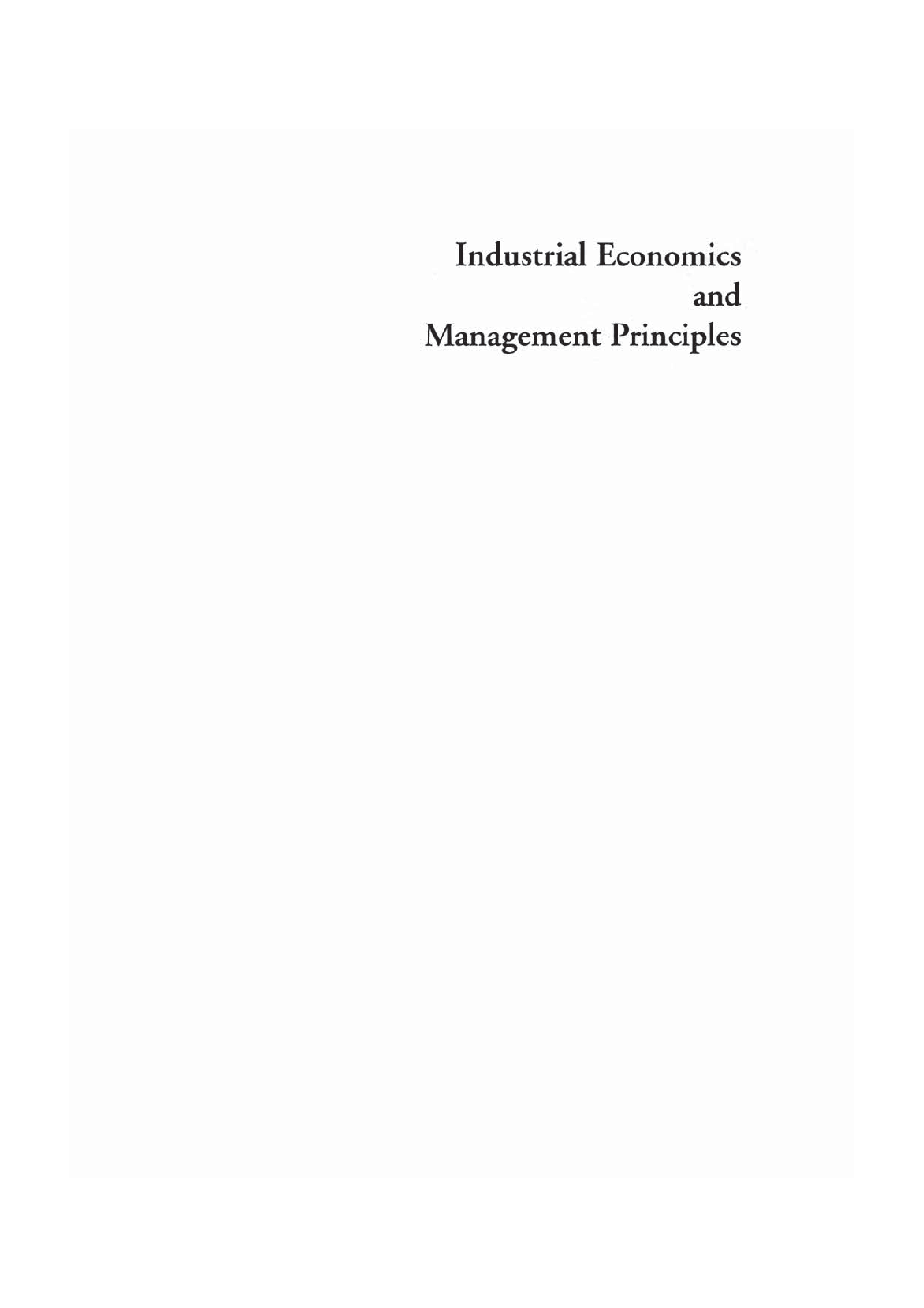 Industrial Economics And Management Principles - Page 3