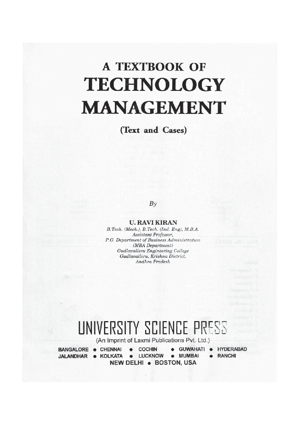 A Textbook Of Technology Management - Page 5