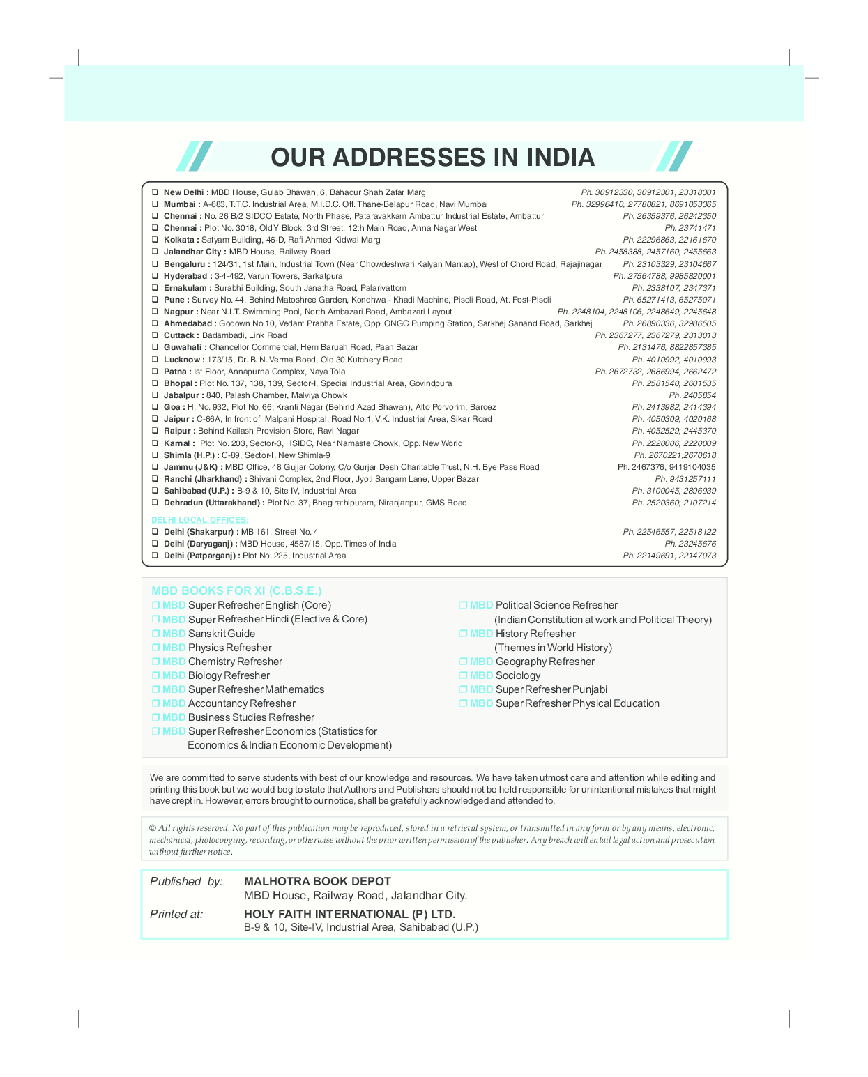 MBD CBSE Super Refresher Chemistry For Class 11 - Page 3