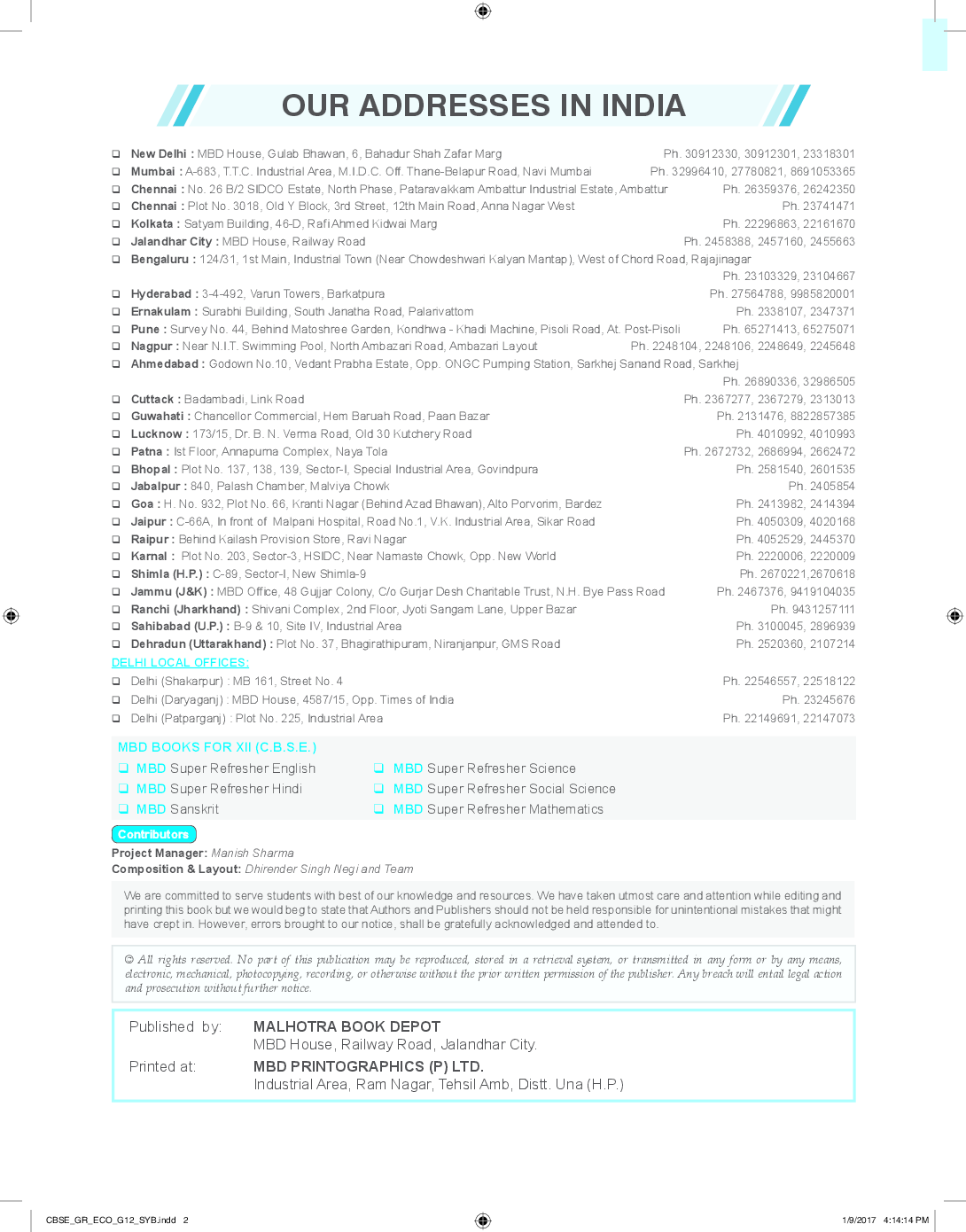 MBD CBSE Super Refresher Economics For Class 12 - Page 3