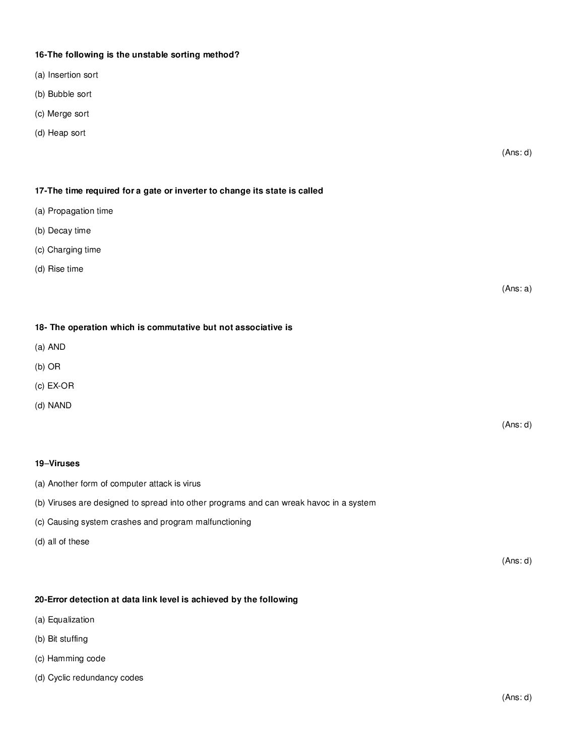 GATE Computer Science Engineering Objective Type Questions With Answers - Page 5