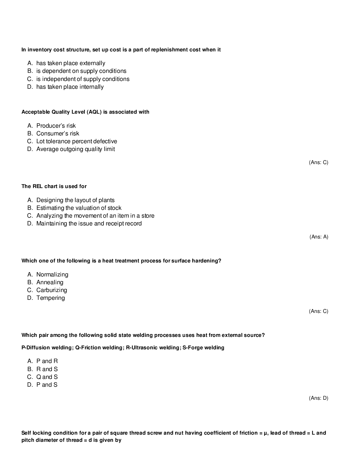 Download GATE Production & Industrial MCQ's Book PDF Online 2020