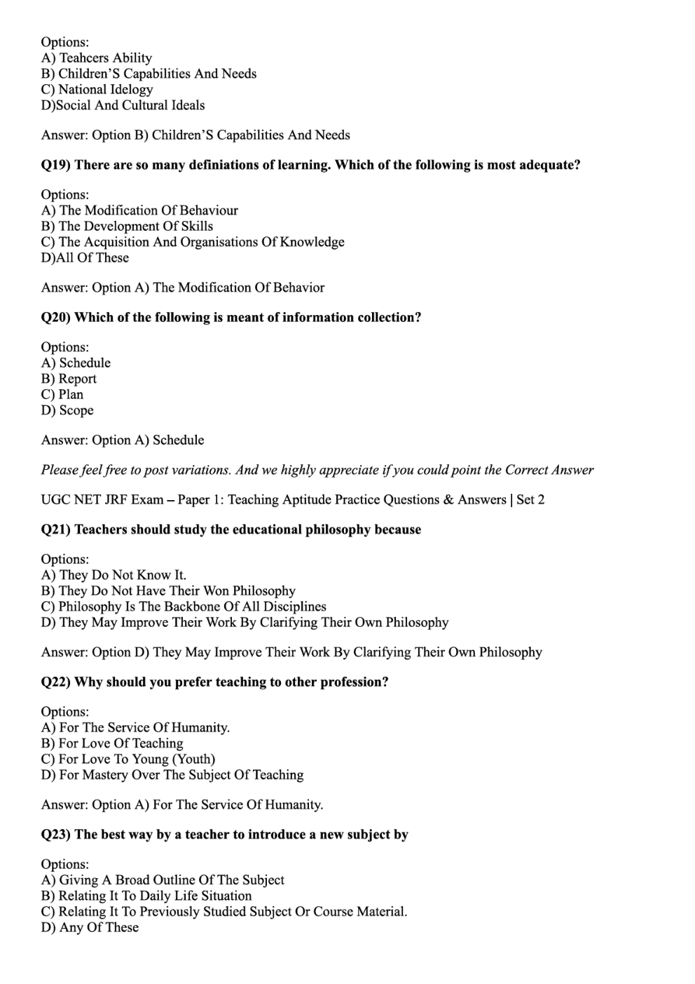 UGC NET Teaching & Research Aptitude (General Paper-I) Expected Question Paper - Page 5