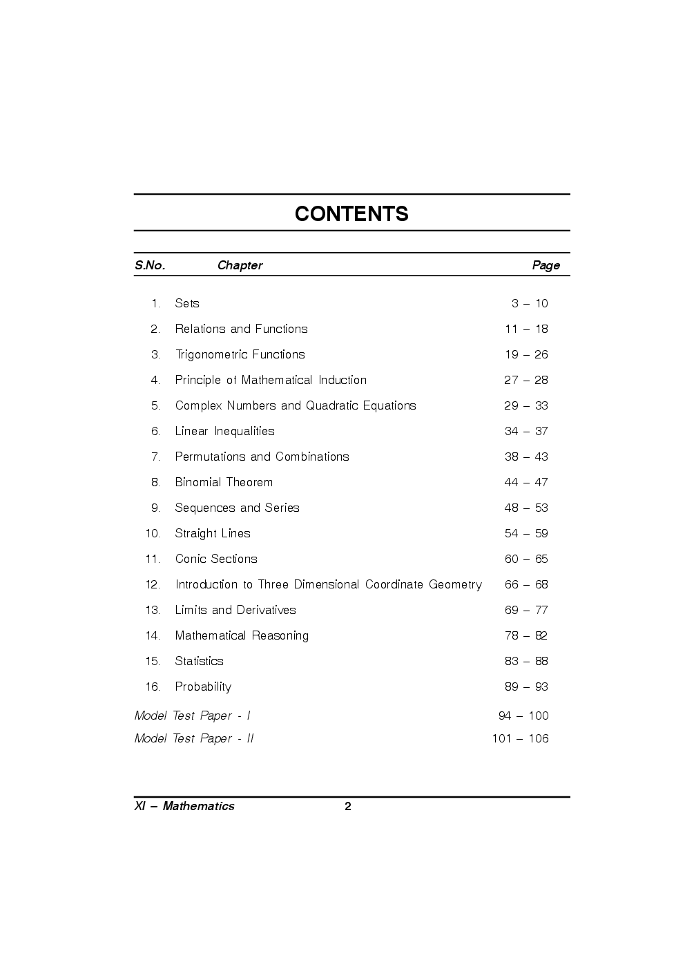 CBSE Support Material For Class 11 Mathematics - Page 2