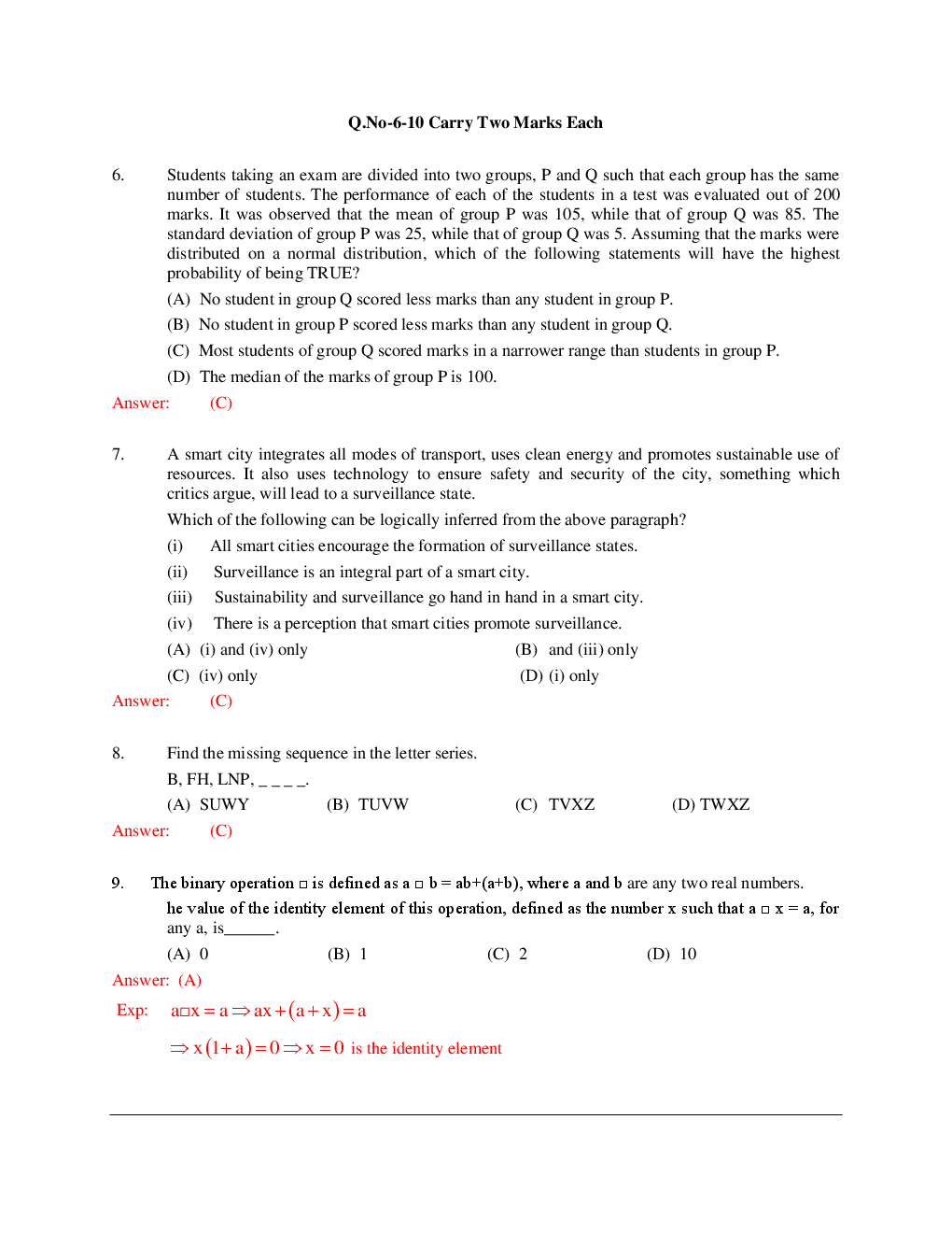 GATE General Aptitude Solved Paper For Chemical Engineering - Page 3
