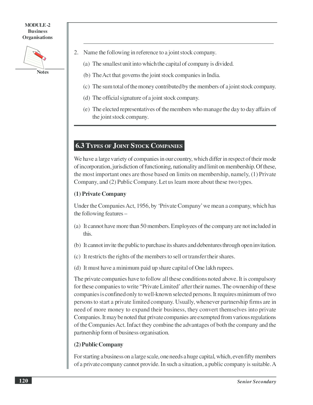CBSE UGC NET : Company Forms Of Business Organisation (Commerce) - Page 5