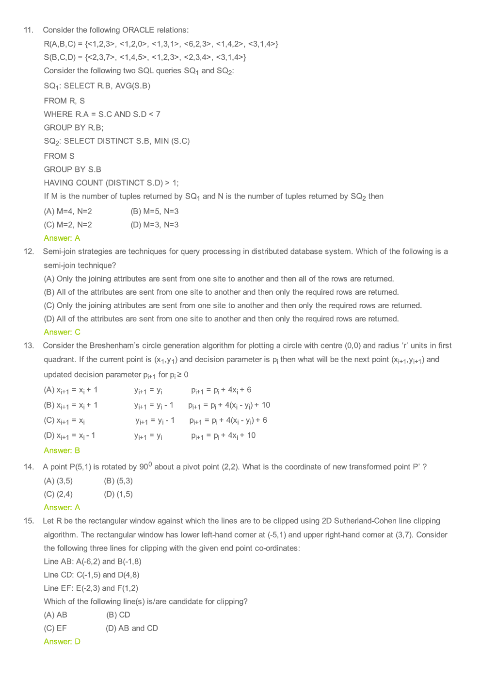 CBSE UGC NET Solved Computer Science Paper III 2016 (Jul-Aug) - Page 4