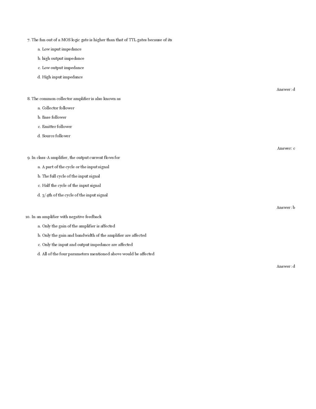 GATE Electronics Engineering Objective Type Questions With Answers - Page 3