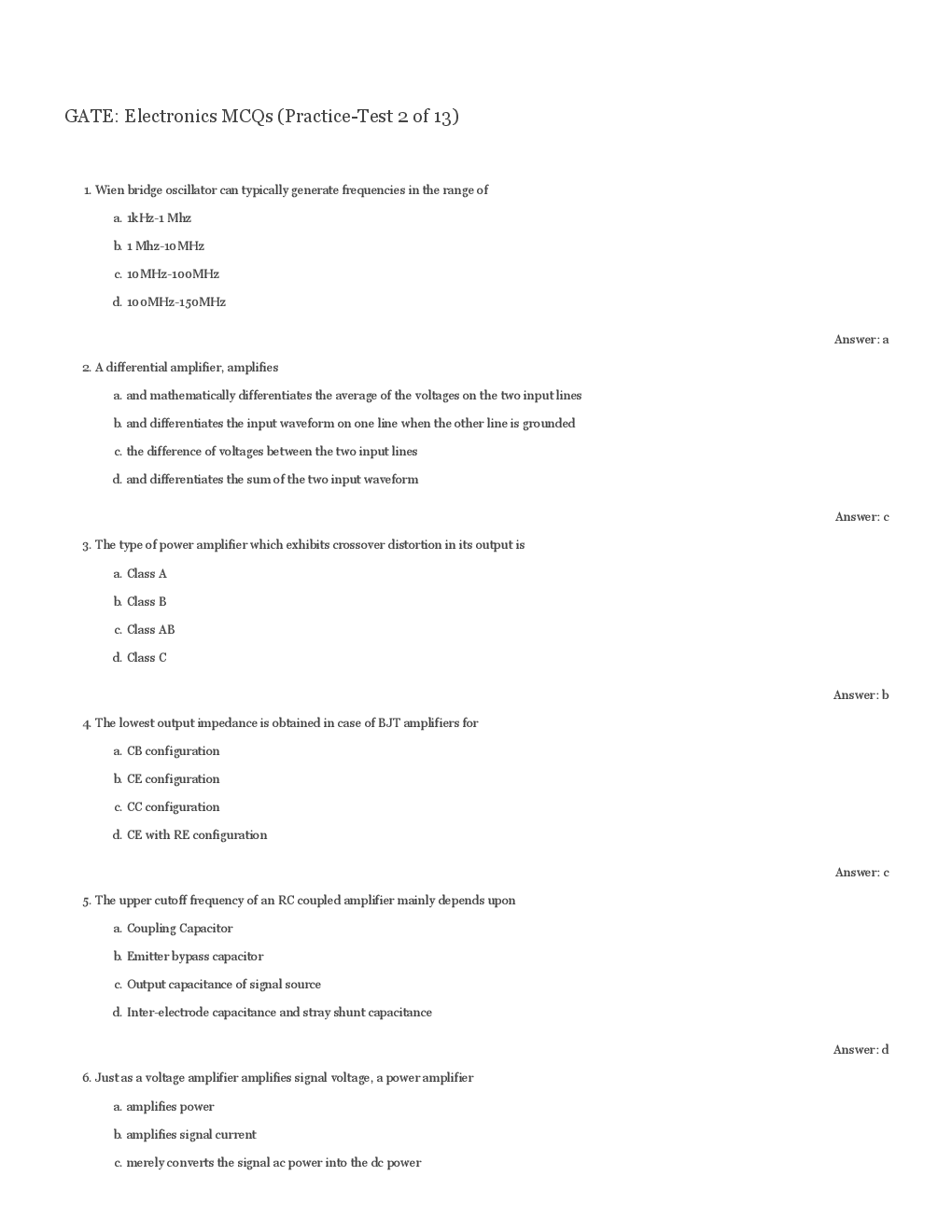 GATE Electronics Engineering Objective Type Questions With Answers - Page 4