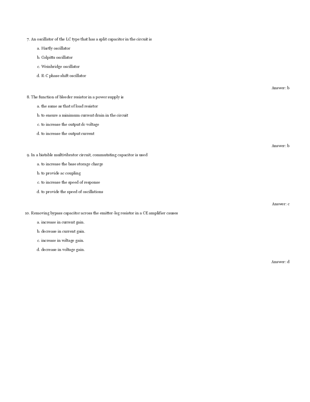 GATE Electronics Engineering Objective Type Questions With Answers - Page 5