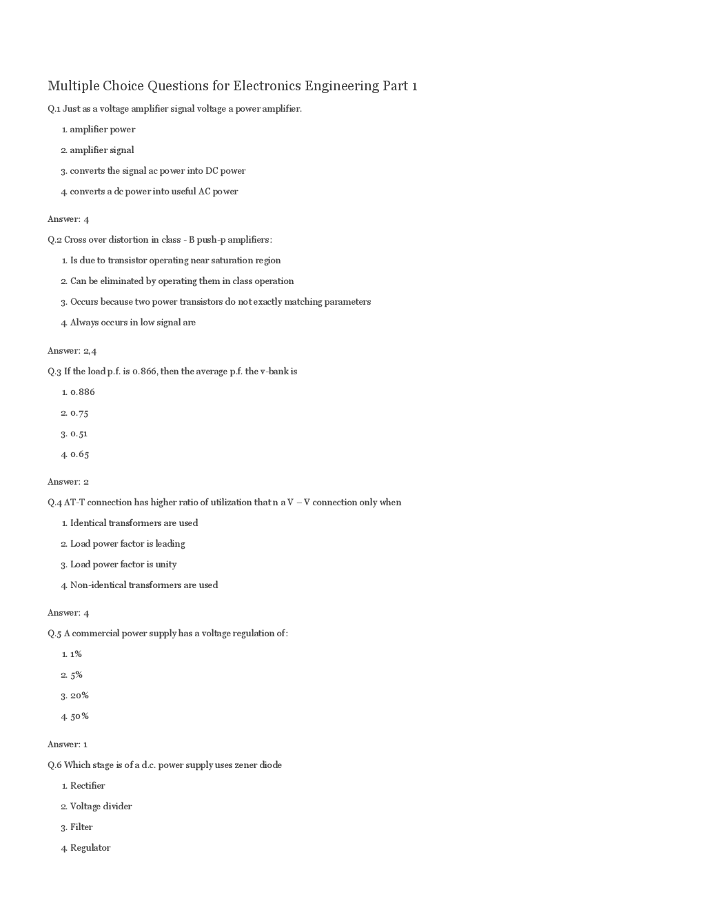 GATE Electronics Engineering Multiple Choice Questions With Answers - Page 2
