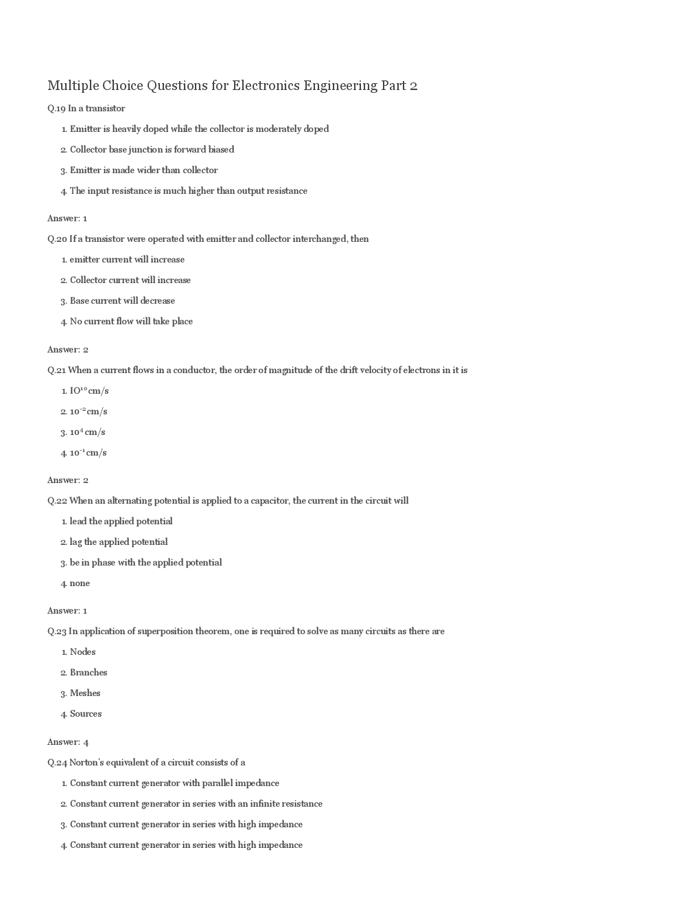 GATE Electronics Engineering Multiple Choice Questions With Answers - Page 5