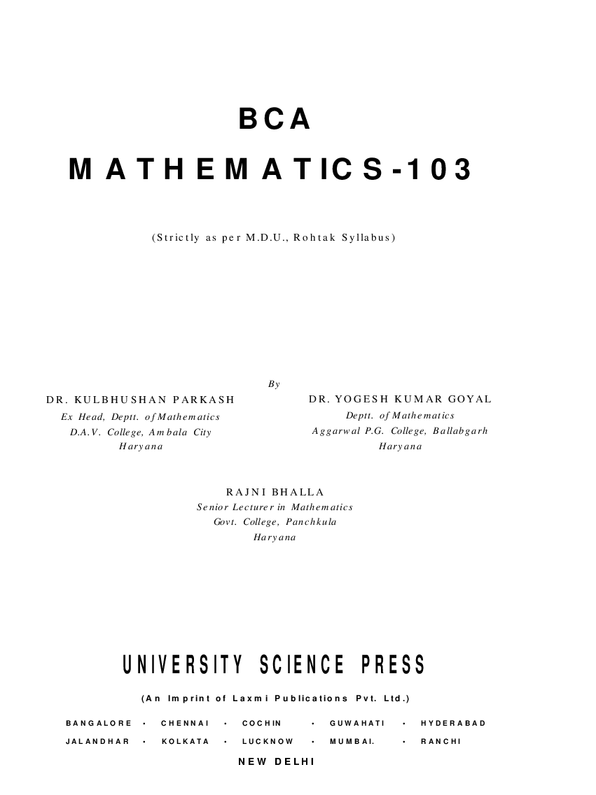 BCA Mathematics 103 - Page 3