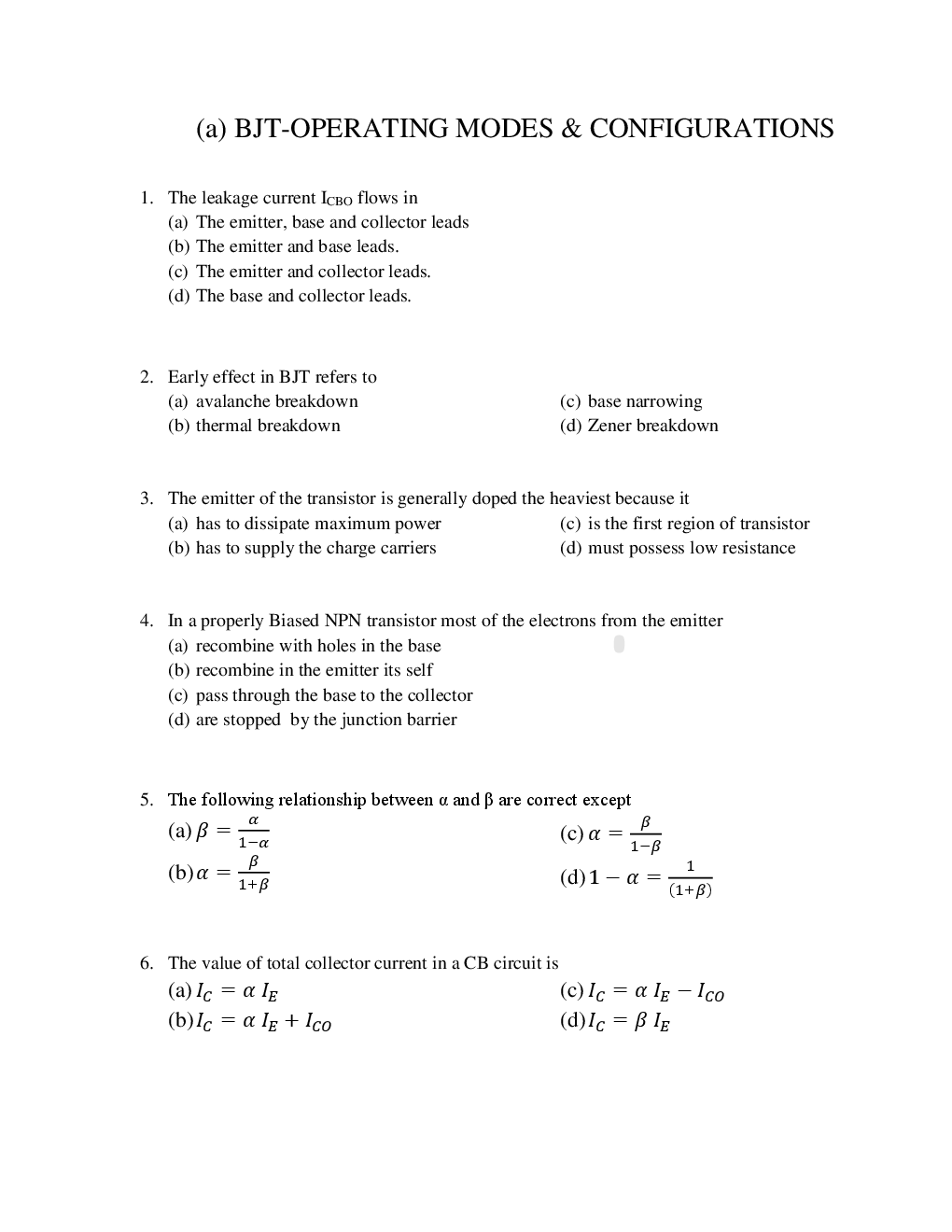 GATE Analog Circuits Objective Type Questions With Answers (Electronics Engineering) - Page 2