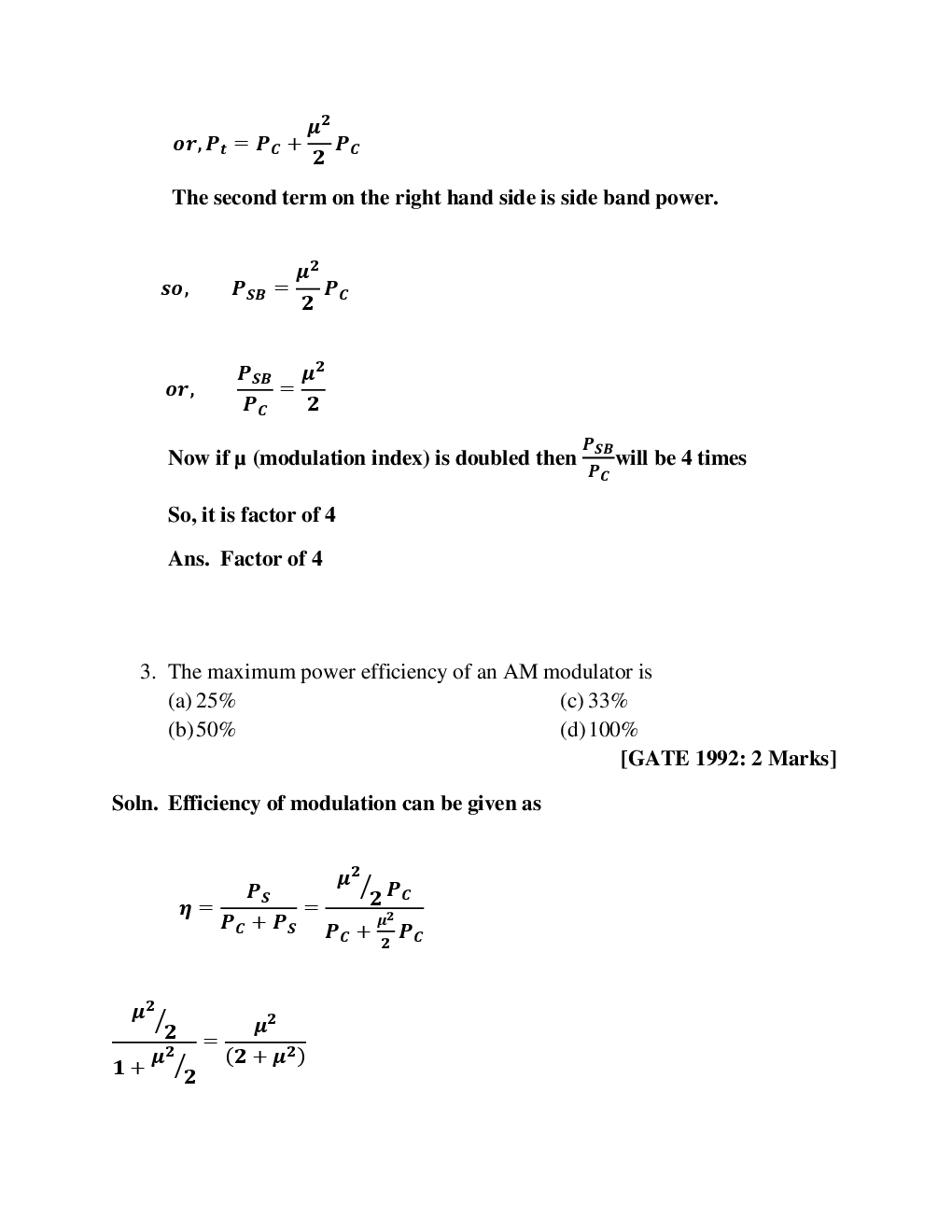 GATE Communication Systems Objective Type Questions With Answers (Electronics Engineering) - Page 3