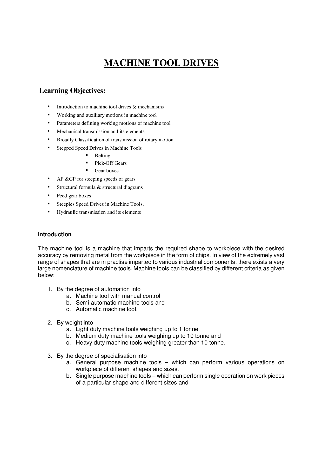 GATE Study Material Principle Of Machine Tools (Production And Industrial Engineering) - Page 2