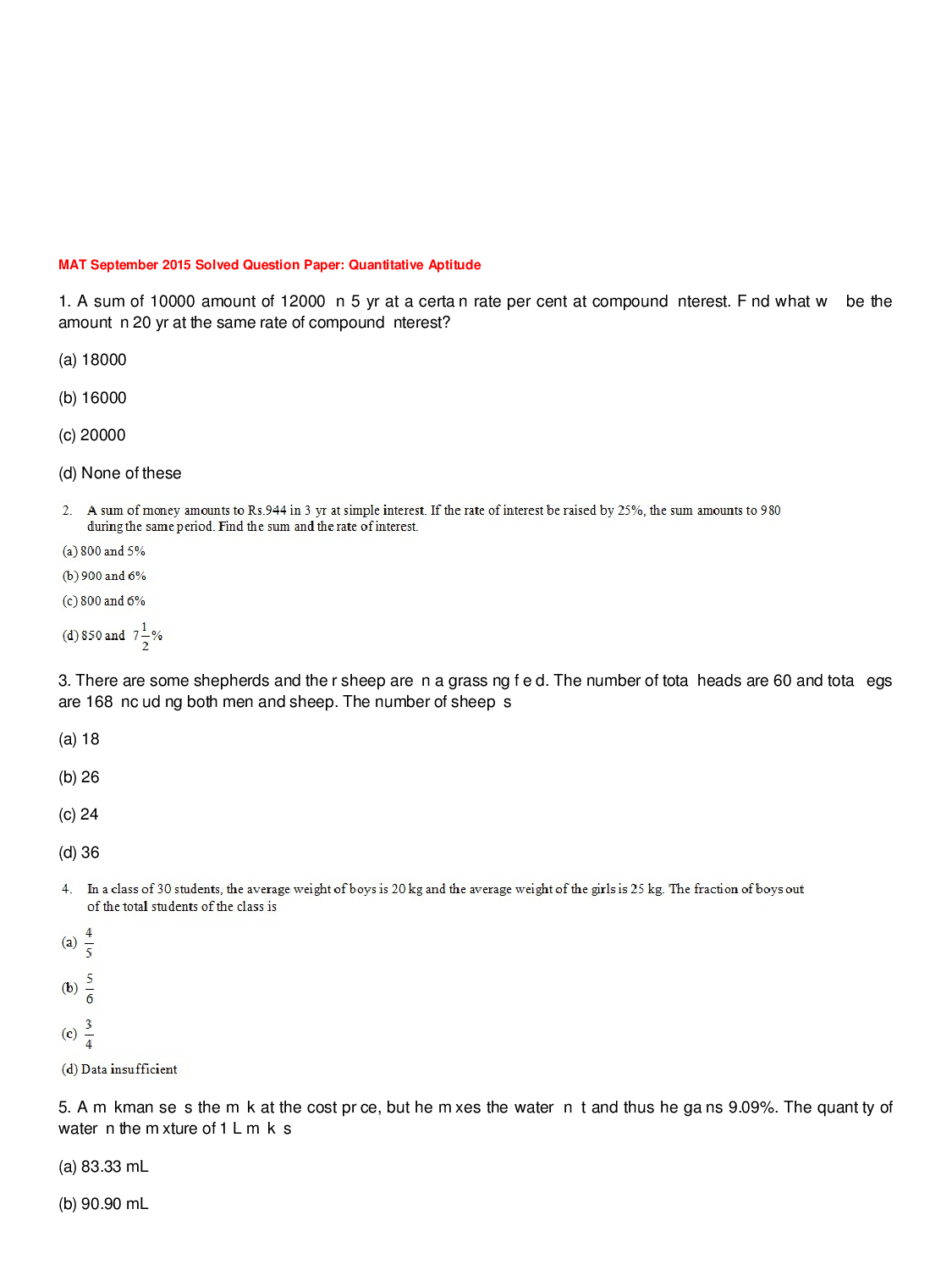 MAT Previous Year Question Paper With Solution 2015 - Page 2