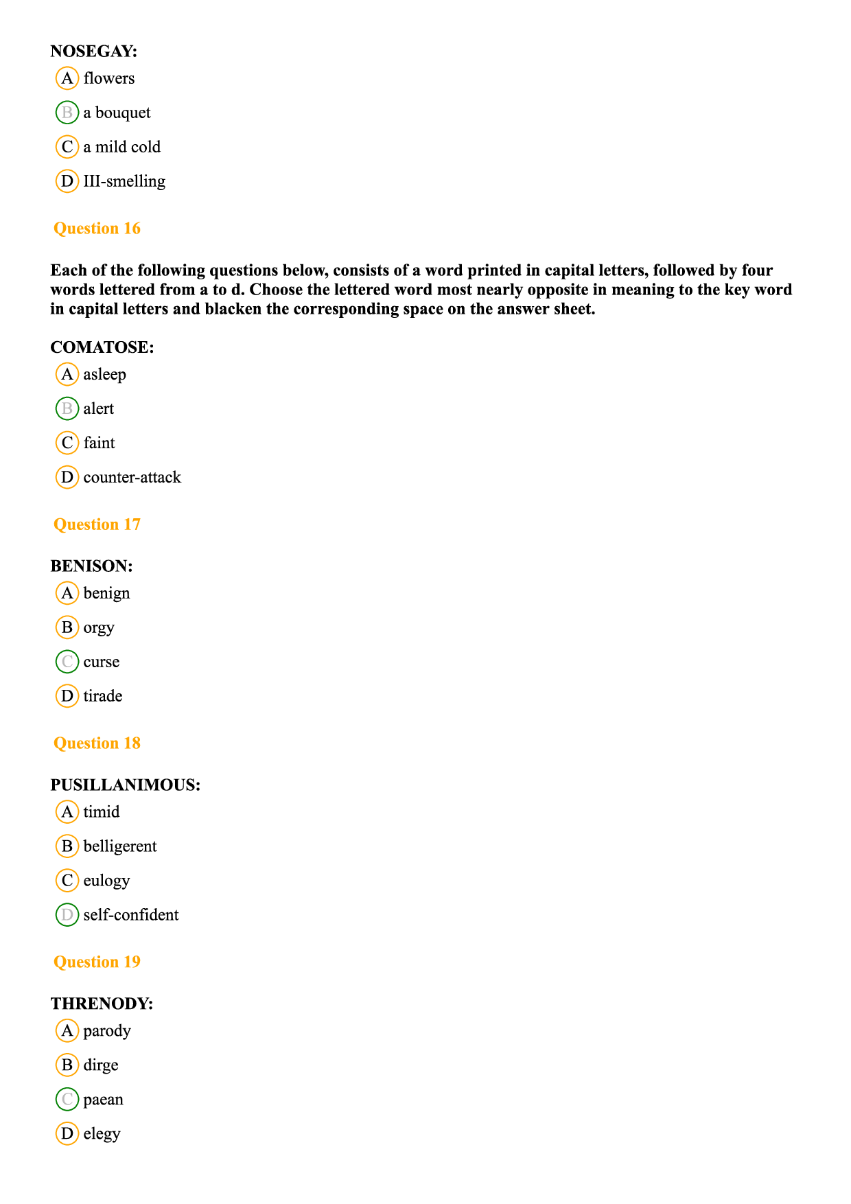 MAT MCQ's With Answers Set-A - Page 5