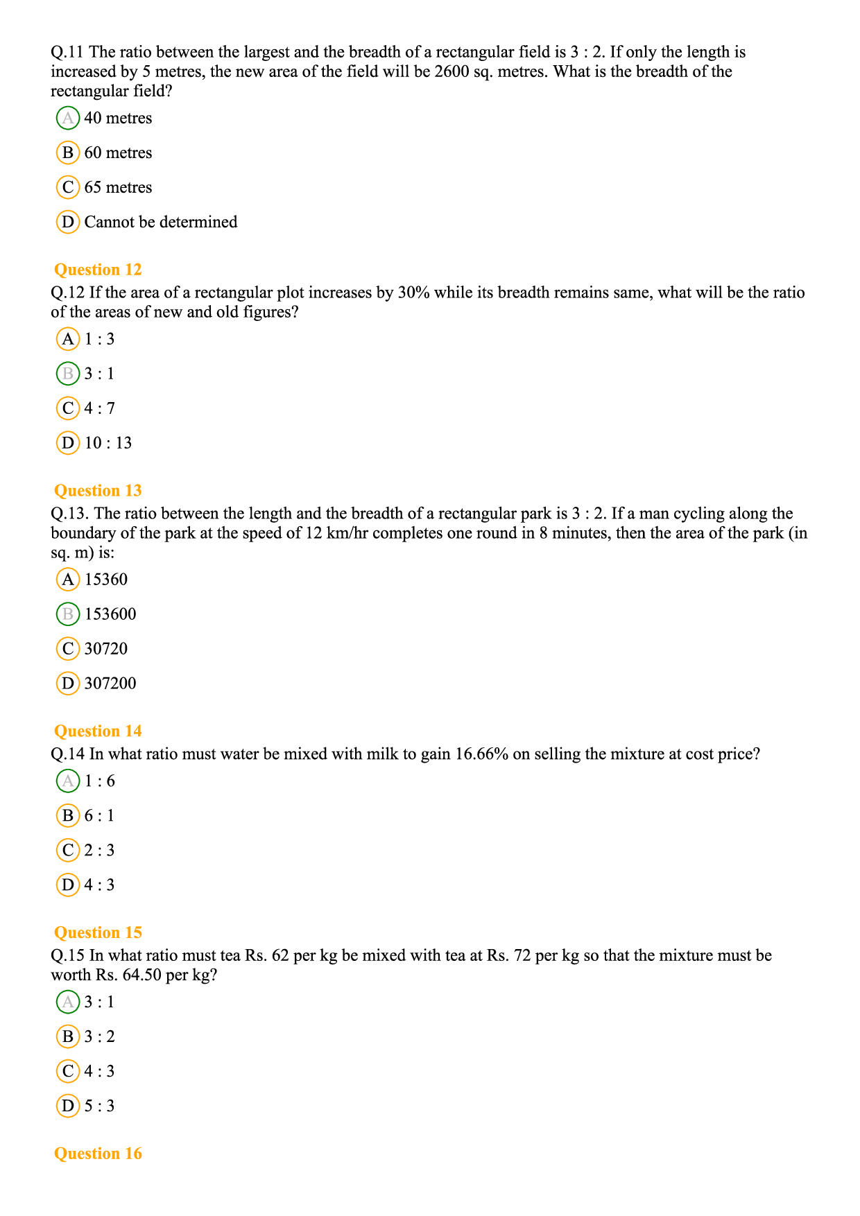MAT MCQ's With Answers Set-B - Page 4