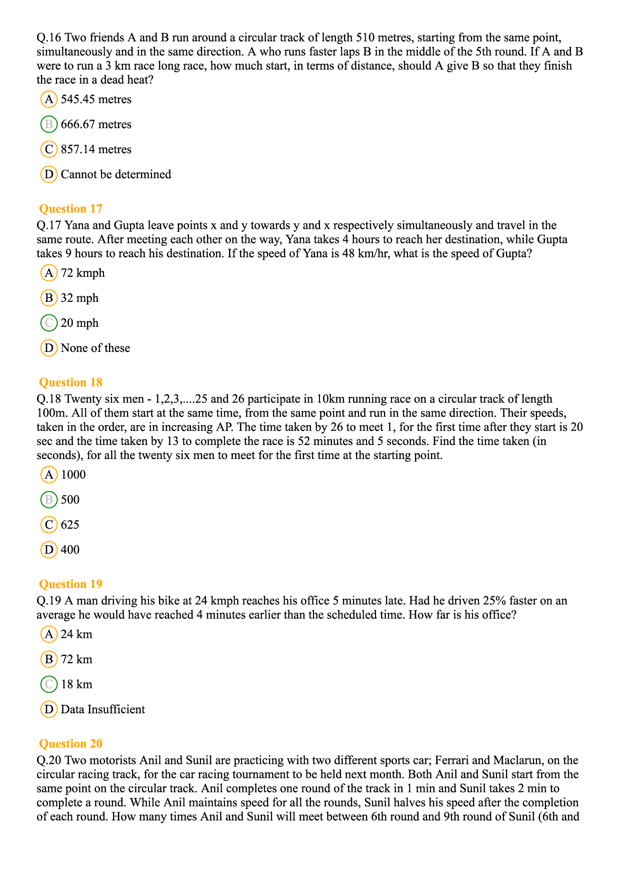 MAT MCQ's With Answers Set-B - Page 5