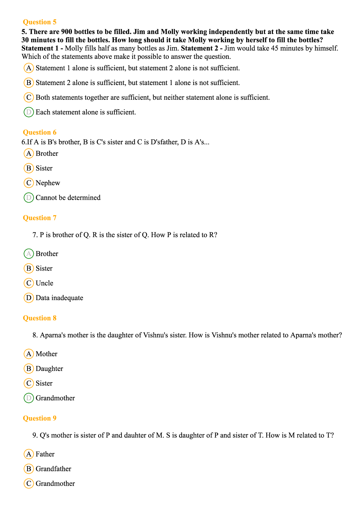 MAT MCQ's With Answers Set-D - Page 3