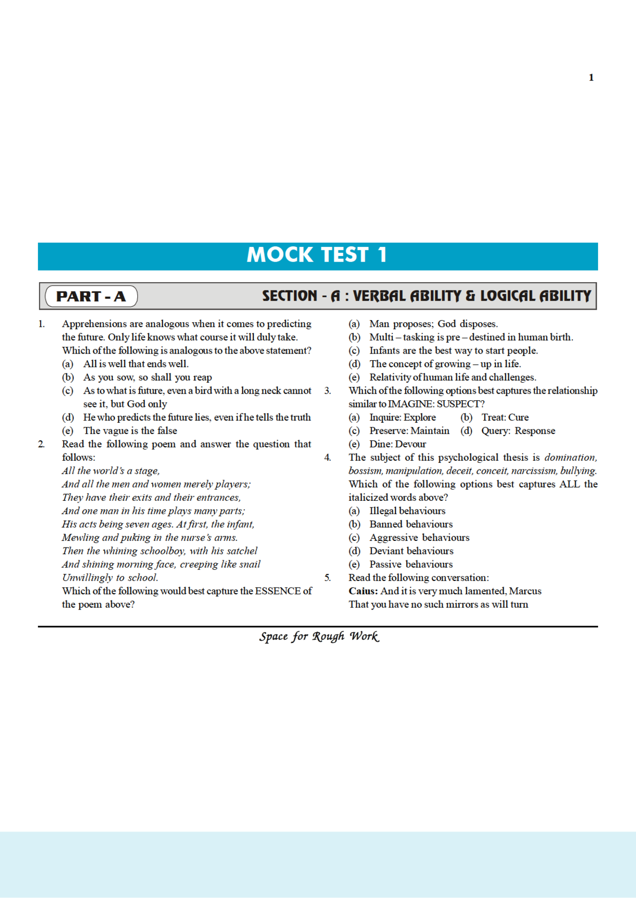 Target MAT 2017 Past Paper MOCK MAT With Solution - Page 2