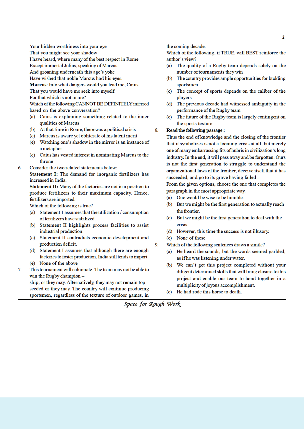 Target MAT 2017 Past Paper MOCK MAT With Solution - Page 3