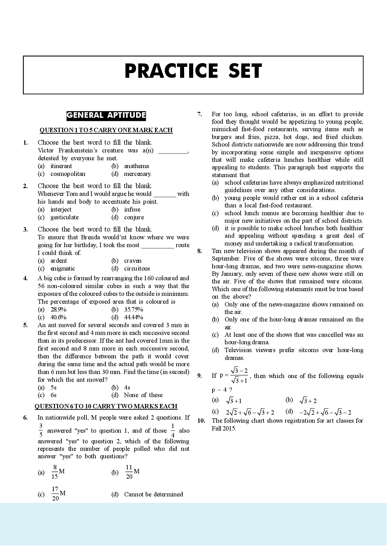 GATE Computer Science Engineering Practice Set With Solution - Page 2