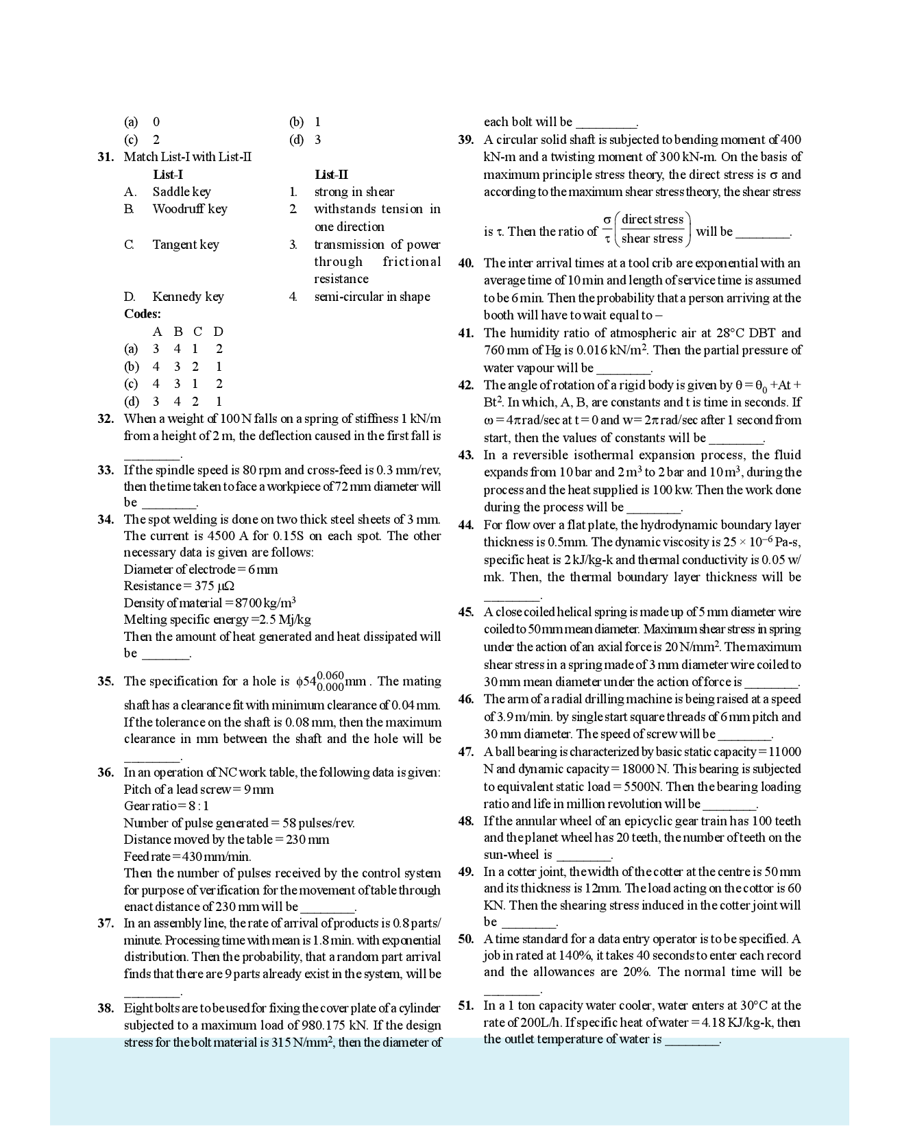 GATE 101 Milestone Problems With Solution On Mechanical Engineering - Page 4