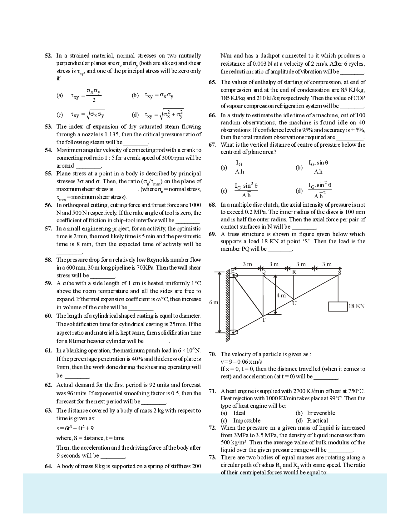 GATE 101 Milestone Problems With Solution On Mechanical Engineering - Page 5