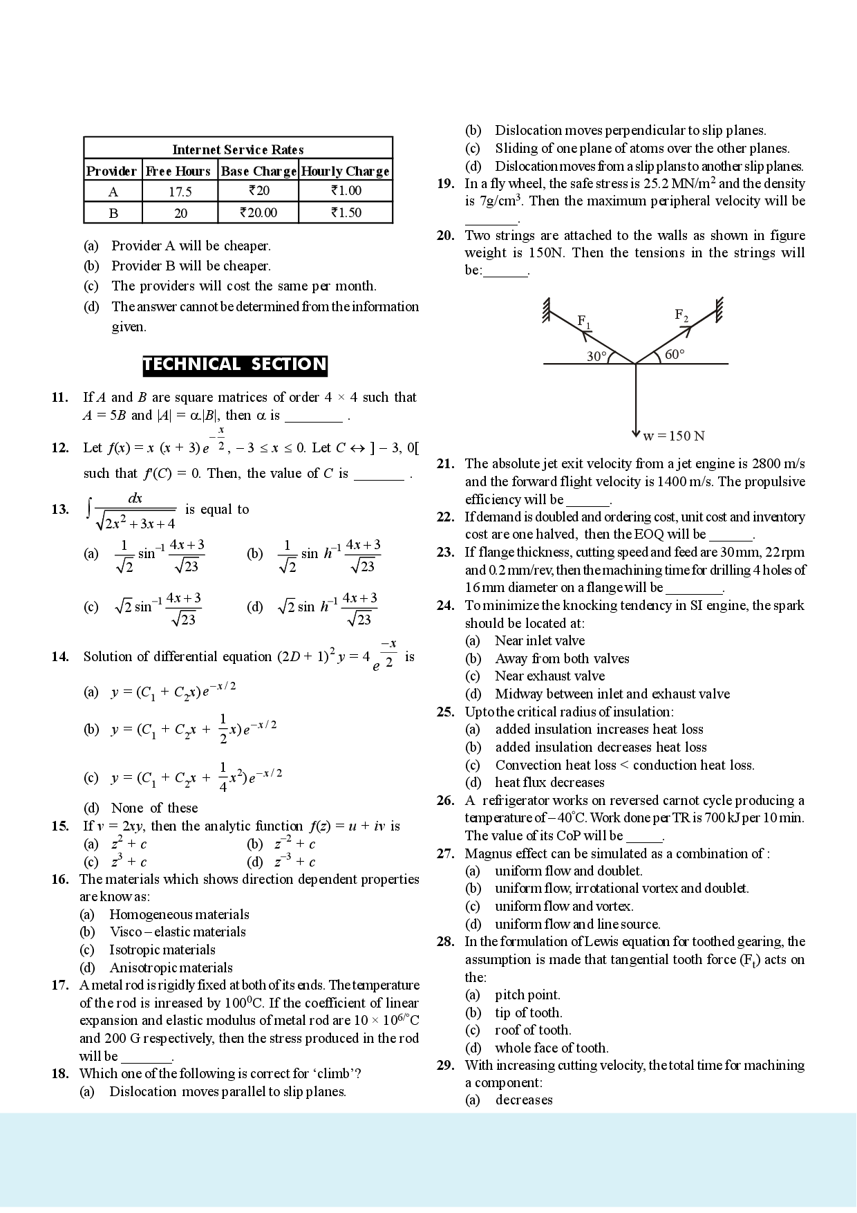 GATE Mechanical Engineering Practice Set With Solution - Page 3