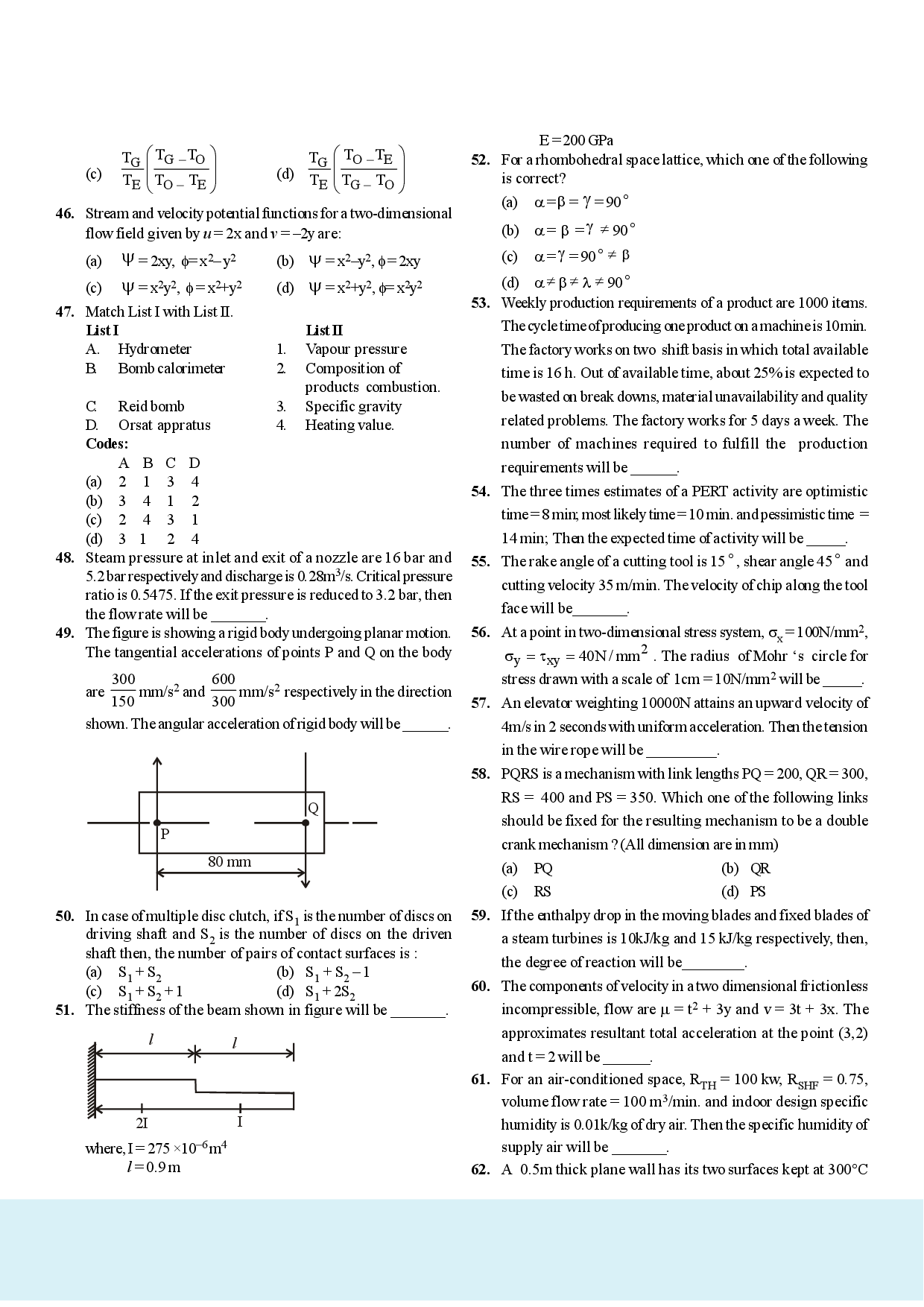 GATE Mechanical Engineering Practice Set With Solution - Page 5