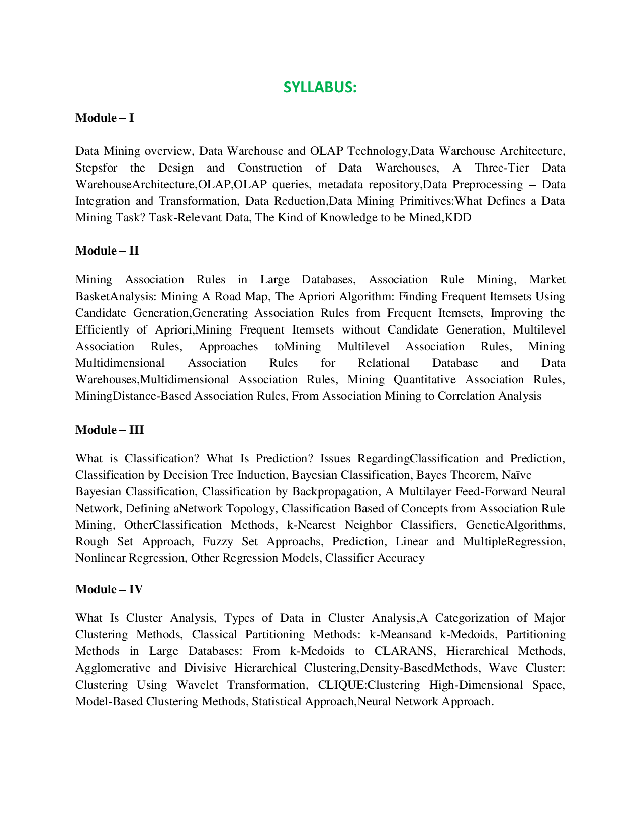 JNTU Study Material For Data Warehousing And Data Mining (Computer Science Engineering) - Page 3