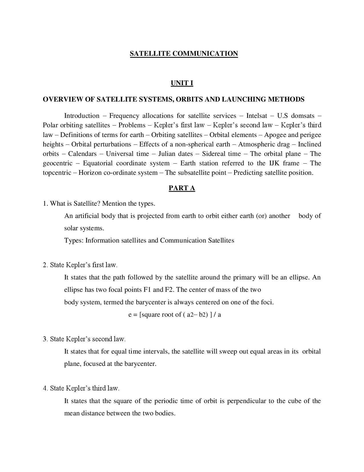 JNTU Study Material For Satellite Communication (Electronics And Communication Engineering) - Page 2