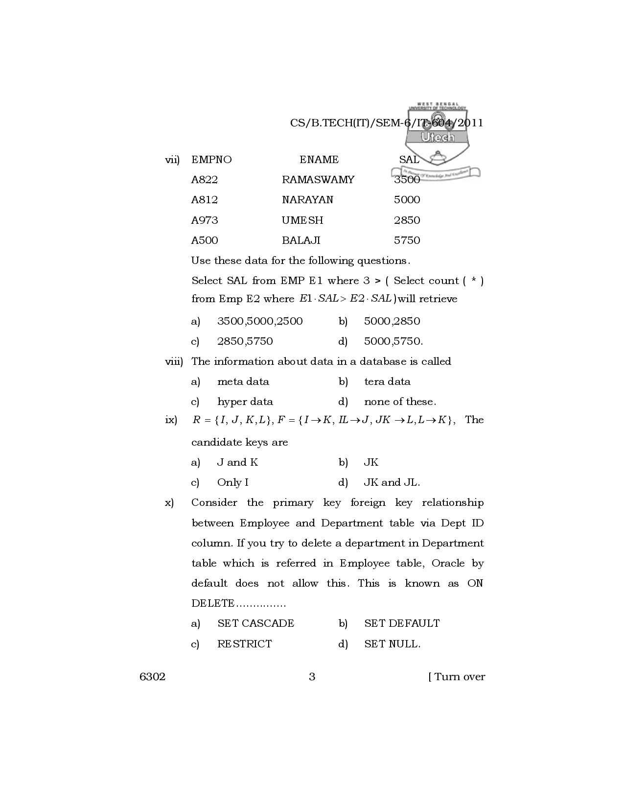 WBUT Information Technology Engineering 6th Semester Previous Year Question Paper - Page 4