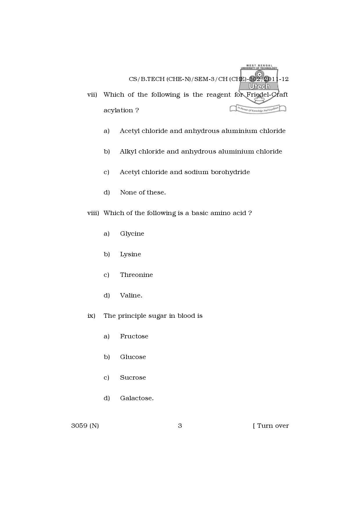 WBUT Chemical Engineering 3rd Semester Previous Year Question Paper - Page 4