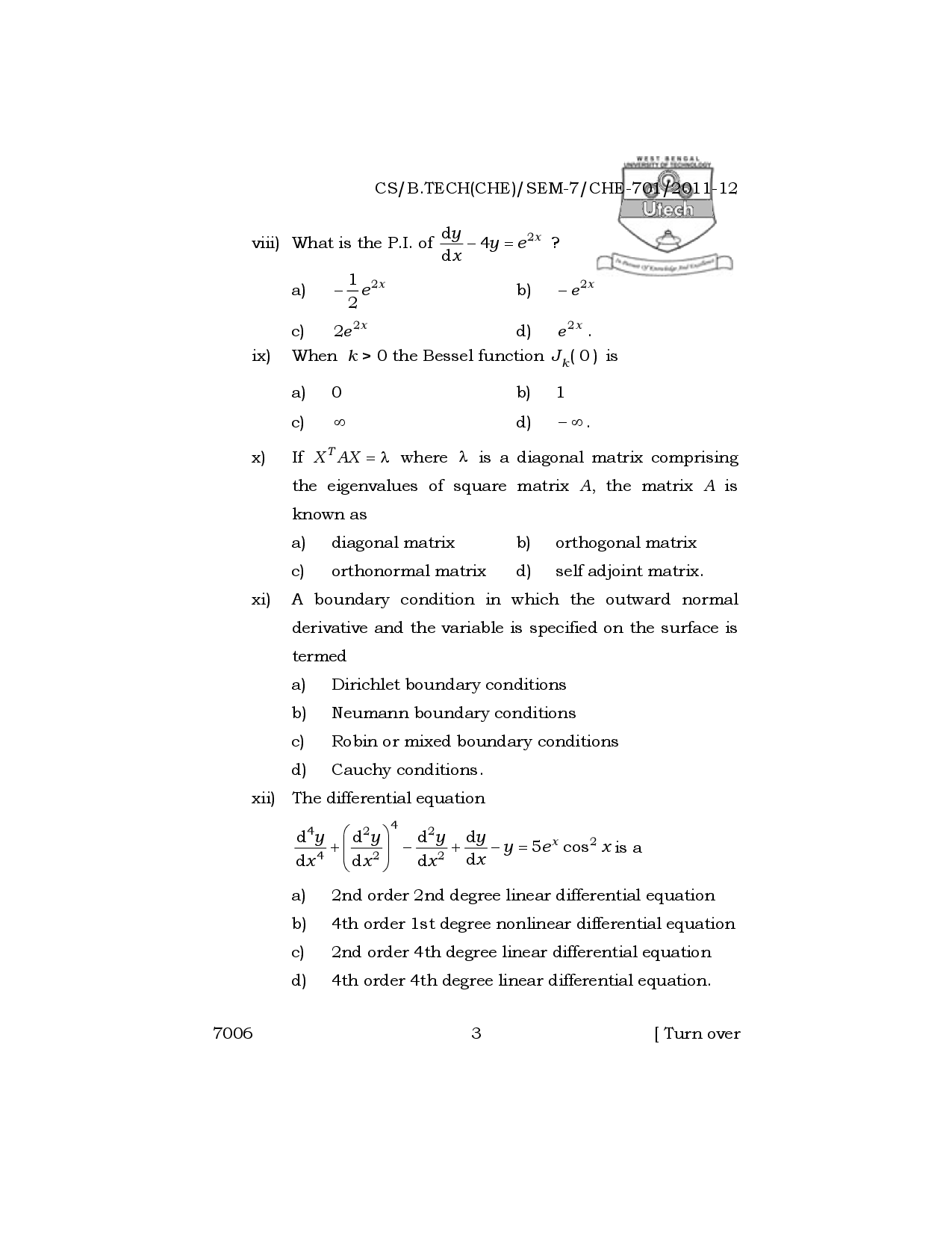WBUT Chemical Engineering 7th Semester Previous Year Question Paper - Page 4