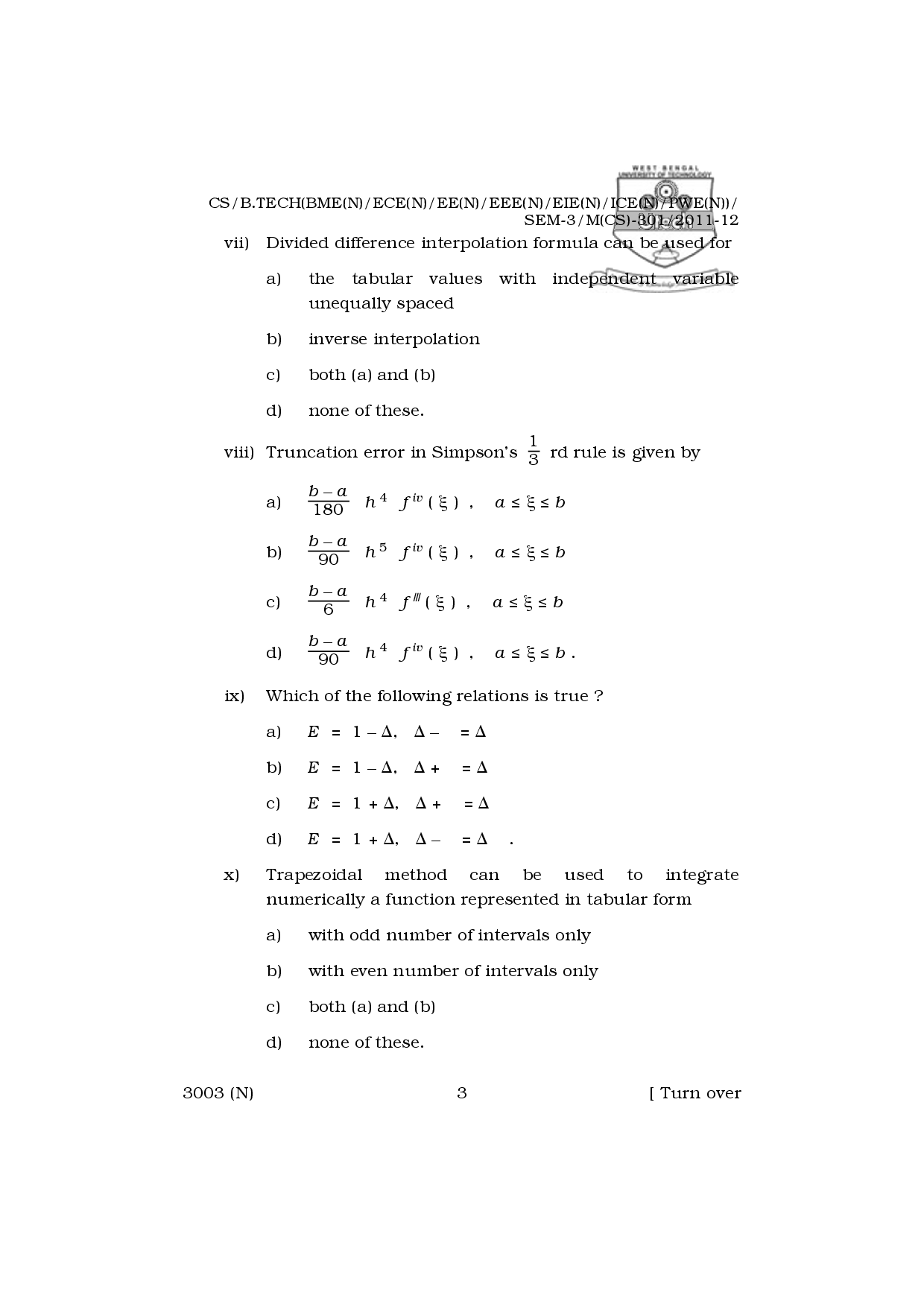 WBUT Electrical Engineering 3rd Semester Previous Year Question Paper - Page 4
