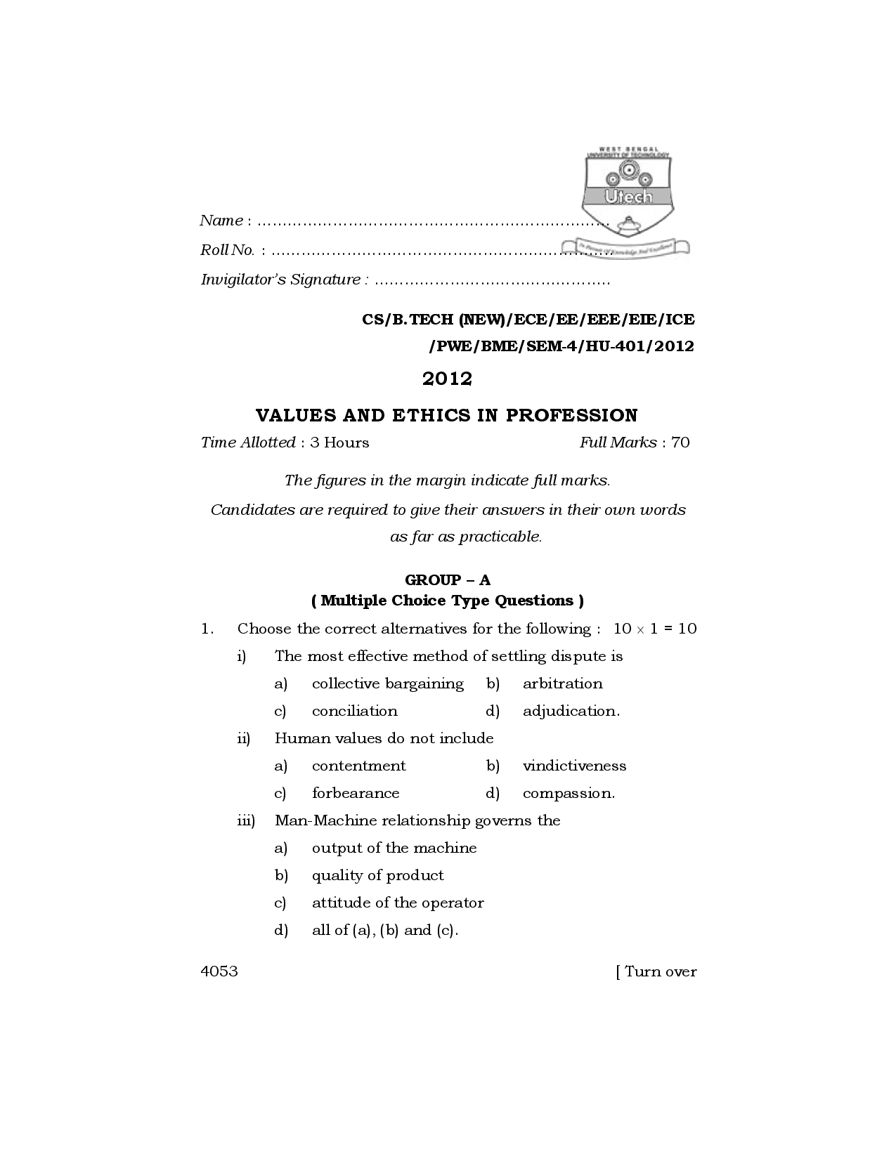 WBUT Electrical Engineering 4th Semester Previous Year Question Paper - Page 2