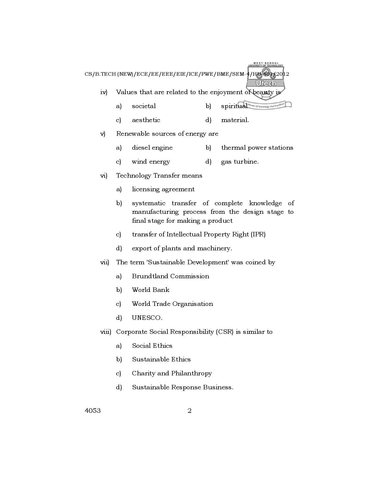 WBUT Electrical Engineering 4th Semester Previous Year Question Paper - Page 3